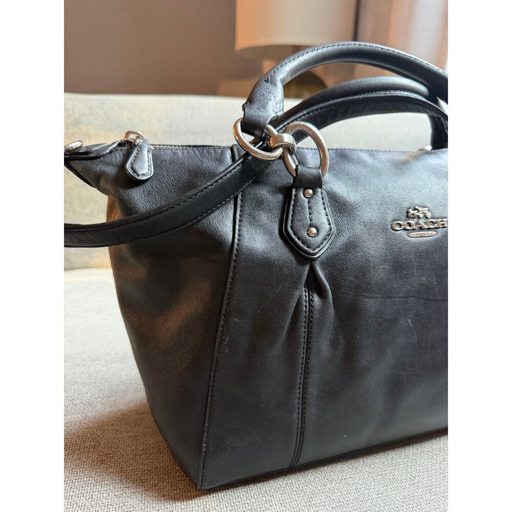 Coach Colette Satchel Black Leather Hand Bag Shoulder - Picture 15 of 15